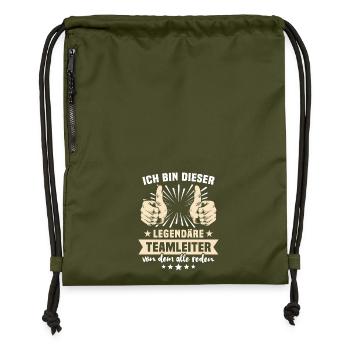 Team Leader Sayings - Gymsac made from recycled material - military green - Front