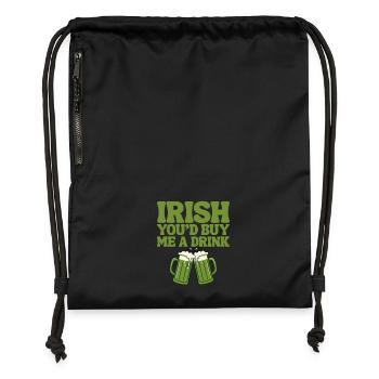 Irlandais, tu m’offrirais un verre - Sac à cordon en polyester recyclé - noir - Devant