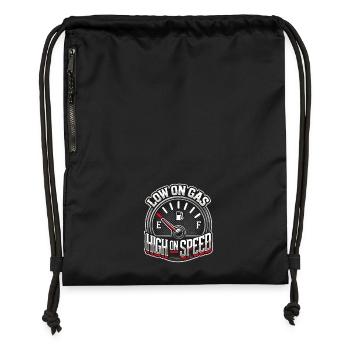 Funny saying with fuel gauge for men - Gymsac made from recycled material - military green - Front