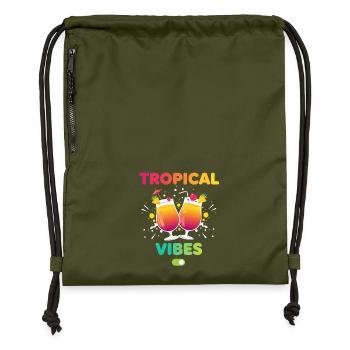 Tropical Vibes Holiday Mode - Gymsac made from recycled material - military green - Front