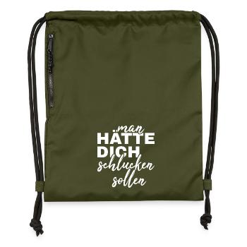 Tu aurais dû être avalé - Sac à cordon en polyester recyclé - military green - Devant