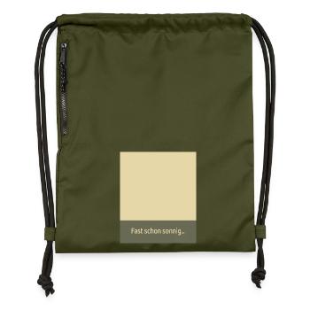 Almost sunny-More lightness in everyday life - Gymsac made from recycled material - military green - Front