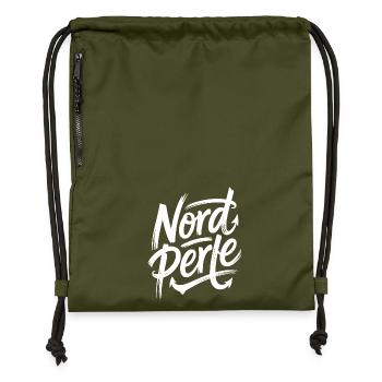 Nordperle Hamburg North Sea Baltic Sea North German Deern - Gymsac made from recycled material - military green - Front