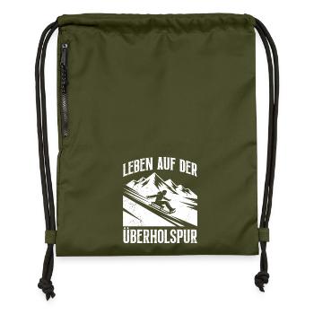 Bob Fahrer LEBEN AUF DER ÜBERHOLSPUR LUSTIG - Turnbeutel aus Recycling-Material - military Green - Vorne