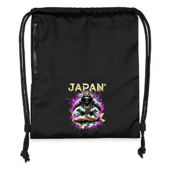 Cyber Samurai – Japan Warrior - Gymsac made from recycled material - black - Front