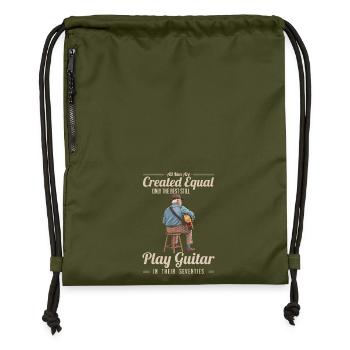 Guitarist Saying – Only the Best Play Guitar - Gymsac made from recycled material - military green - Front