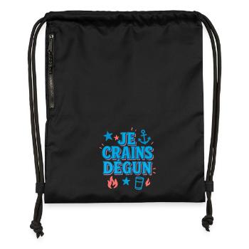 Marseille I'm afraid of degun - Gymsac made from recycled material - black - Front