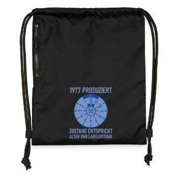 1977 Geboren 50. Geburtstag Auto Tuning - Turnbeutel aus Recycling-Material - Schwarz - Vorne