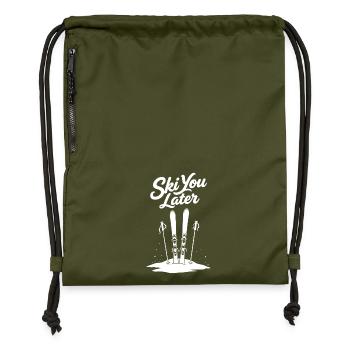 Ski You Later Lustiger Spruch für Skifahrer - Turnbeutel aus Recycling-Material - military Green - Vorne