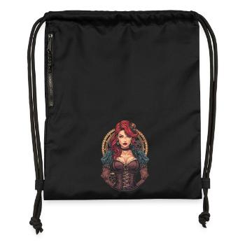 Steam Punk Schöne Frauen Steampunk - Turnbeutel aus Recycling-Material - Schwarz - Vorne