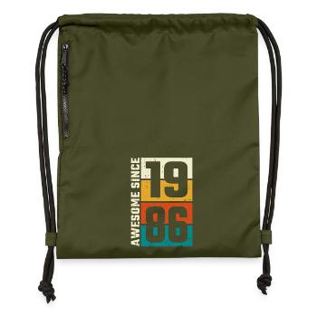 Retro 1986 Spiele-Logo - Turnbeutel aus Recycling-Material - military Green - Vorne