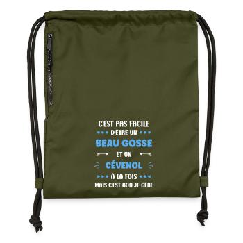 Beau gosse cévenol à la fois - Sac à cordon en polyester recyclé - military green - Devant