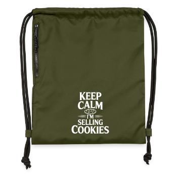 Keep Calm I'm Selling Cookies - Gymsac made from recycled material - military green - Front