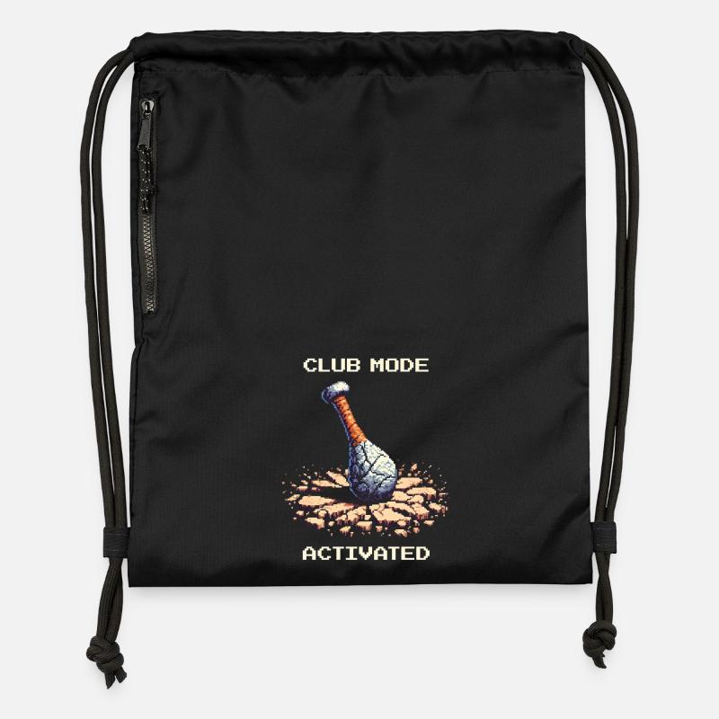 Mace Mode Enabled | Stone Age caveman - Gymsac made from recycled material - black