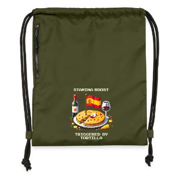 Ausdauer-Boost | Tortilla Spanien Foodie - Turnbeutel aus Recycling-Material - military Green - Vorne