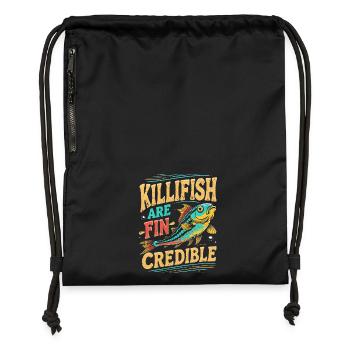 Toothcarp Killfish Toothed carp - Gymsac made from recycled material - black - Front