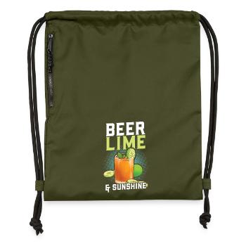 Bier Limette Sunshine - Turnbeutel aus Recycling-Material - military Green - Vorne