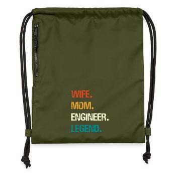 Engineer Legend – Starke Frauen Technik - Turnbeutel aus Recycling-Material - military Green - Vorne