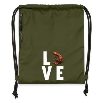 Fire Salamander Salamander - Gymsac made from recycled material - military green - Front