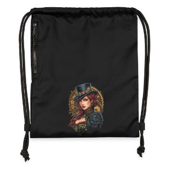 Steam Punk Schöne Frauen Steampunk - Turnbeutel aus Recycling-Material - Schwarz - Vorne
