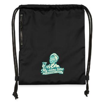 Quality time Self Care Women Relaxed & Fun - Gymsac made from recycled material - black - Front