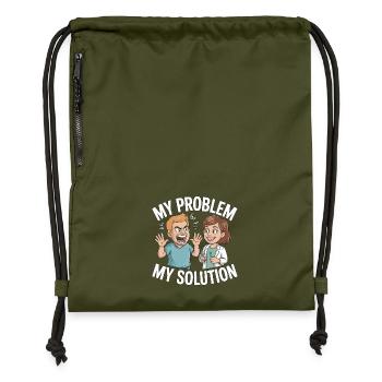 Pediatric Dentist My Problem My Pictogram Mom Dad - Gymsac made from recycled material - military green - Front