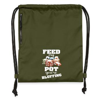 Poker Poker Players - Gymsac made from recycled material - military green - Front