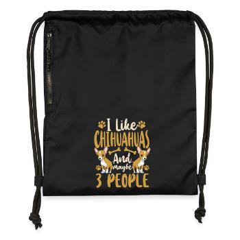 Chihuahua Chihuahueño I Like - Gymsac made from recycled material - black - Front