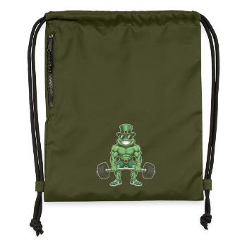 Leprechaun-Frosch Krafttraining - Turnbeutel aus Recycling-Material - military Green - Vorne