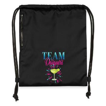 Équipe de cocktails de soirée de jeune fille Daiquiri - Sac à cordon en polyester recyclé - noir - Devant