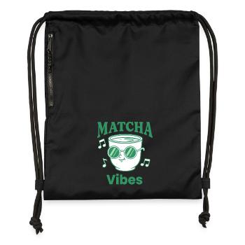 Matcha Vibes Green Tea Matcha Latte Lover Japanese - Turnbeutel aus Recycling-Material - Schwarz - Vorne
