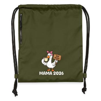 Mama 2026 Bin Müde Gans Kaffee Geschenk - Turnbeutel aus Recycling-Material - military Green - Vorne
