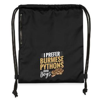 Burmesischer Python-Stoff Reptilien-Foos-Schlangenbesitzer - Turnbeutel aus Recycling-Material - Schwarz - Vorne