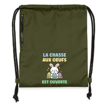 chasse aux oeufs - Sac à cordon en polyester recyclé - military green - Devant