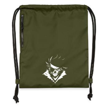 Pirate Skull with Eye Patch – Urban Skull - Gymsac made from recycled material - military green - Front