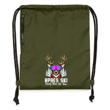L'équipe d'Apres Ski Party en tournée - Sac à cordon en polyester recyclé - military green - Devant