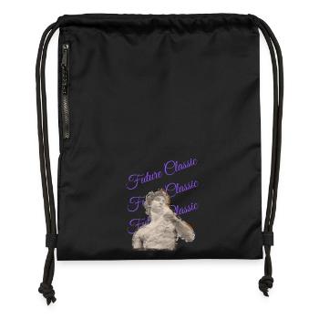 Future Classic – Style artistique rétro - Sac à cordon en polyester recyclé - noir - Devant
