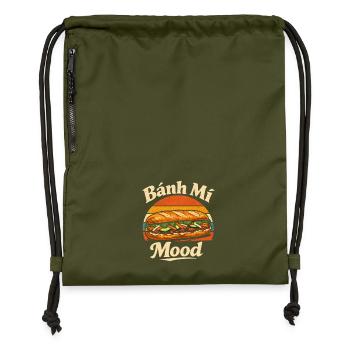 Banh Mi Laune | Vietnam Street Food, Foodie - Sac à cordon en polyester recyclé - military green - Devant
