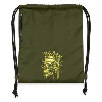 Goldener Skull King - Turnbeutel aus Recycling-Material - military Green - Vorne