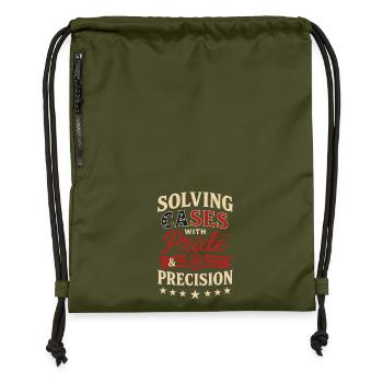 Forensic Nurse Practitioner Pride & Precision - Turnbeutel aus Recycling-Material - military Green - Vorne