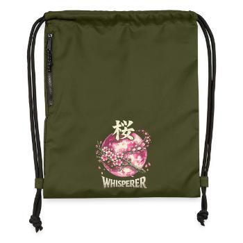 Cherry Blossom Sakura Cherry Blossom - Gymsac made from recycled material - military green - Front