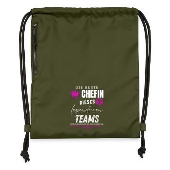 beste Chefin legendäres Team Chefin geschenke - Gymsac made from recycled material - military green - Front