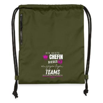 beste Chefin einzigartiges Team Chefin geschenke - Gymsac made from recycled material - military green - Front