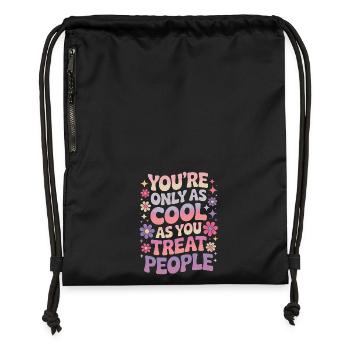 Dire Déclaration Respect Cadeau de gentillesse - Sac à cordon en polyester recyclé - noir - Devant