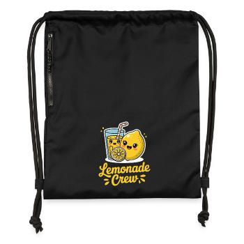Lemonade Crew Lustige Zitrone Cartoon Illustration - Turnbeutel aus Recycling-Material - Schwarz - Vorne