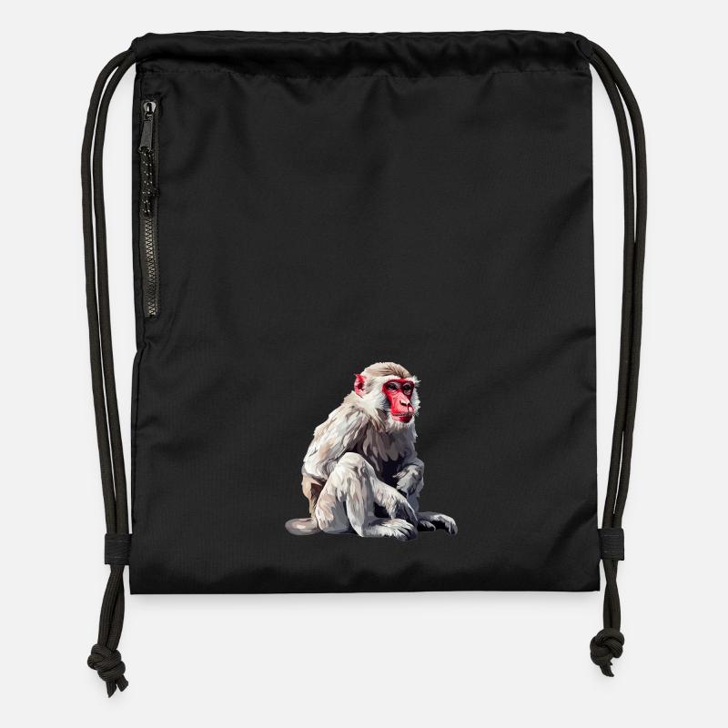 Macaque Macaque - Sac à cordon en polyester recyclé - noir