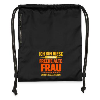 Déclaration légendaire de vieille femme coquine - Sac à cordon en polyester recyclé - noir - Devant