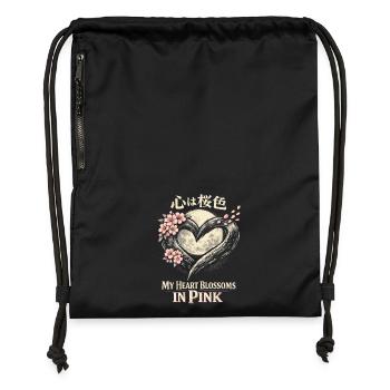Cherry Blossom Sakura Cherry Blossom - Gymsac made from recycled material - military green - Front