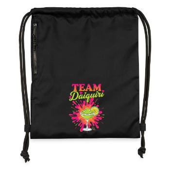 Équipe de cocktails de soirée de jeune fille Daiquiri - Sac à cordon en polyester recyclé - noir - Devant