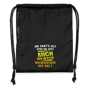 Mathematician Gift - Gymsac made from recycled material - black - Front